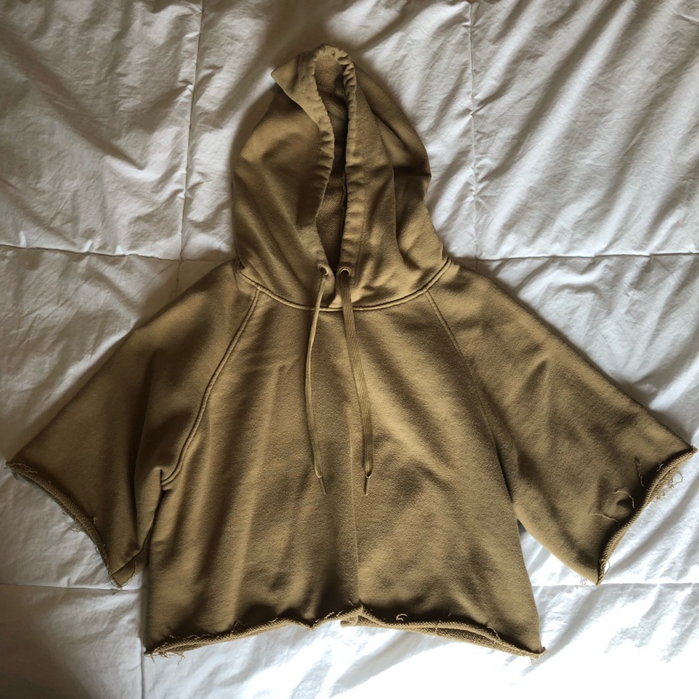 Tan Cropped Hoodie